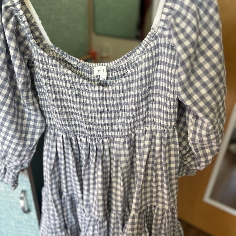 SOUTHERN SOCIAL GINGHAM BABYDOLL DRESS
